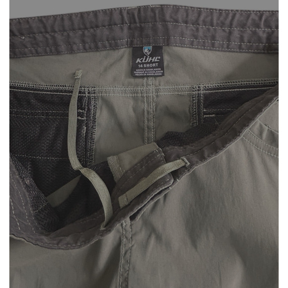 Kuhl Kliffside Convertible Zip Off Pants Sz 14 Short Cargo Hiking Olive Green - Picture 4 of 10